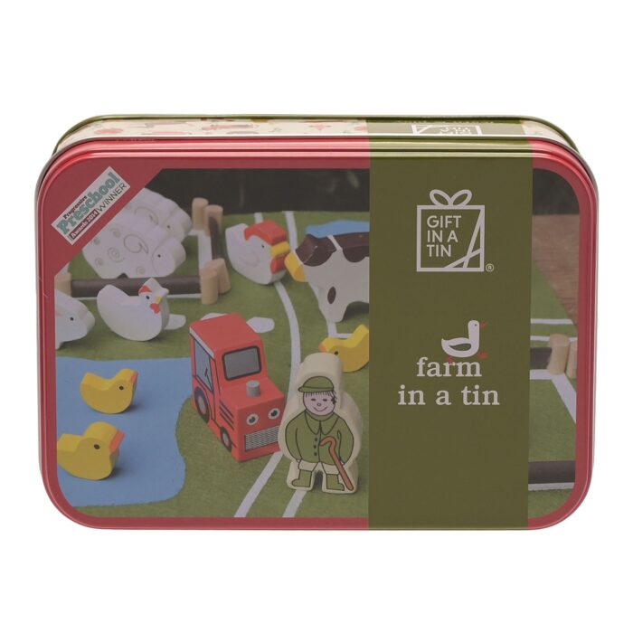 farm play set in a tin