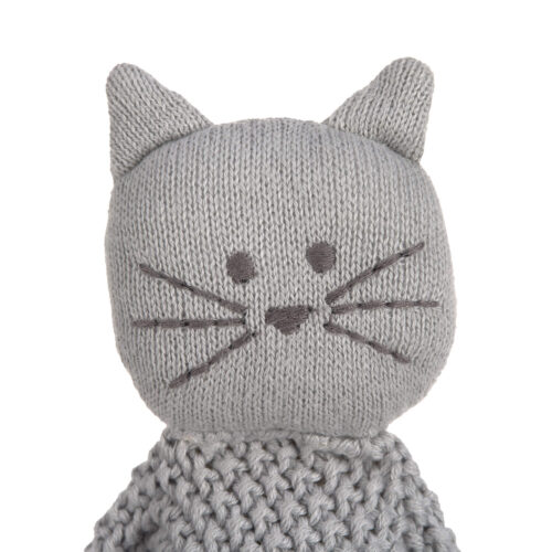 Knitted baby comforter cat