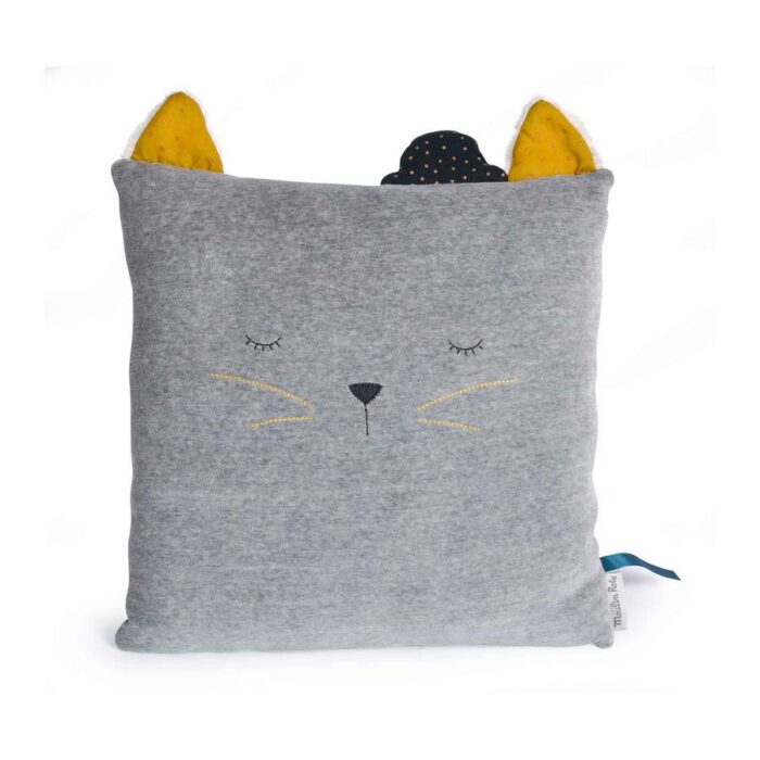 Light Gray Sleeping Cat Cushion