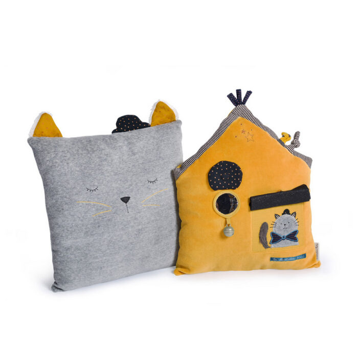 Light Gray Sleeping Cat Cushion