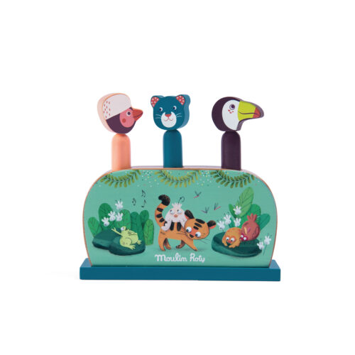 Wooden Pop-up Toy with Jungle Animals