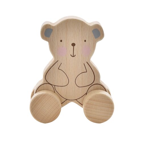 wooden push toy bear