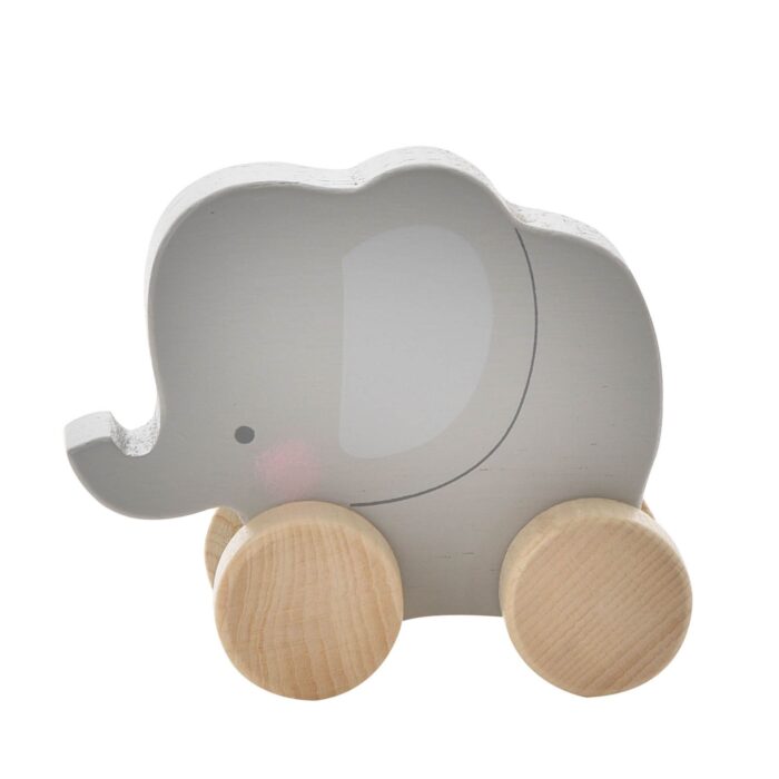 wooden push toy elephant